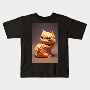 Cute Cat Portrait Paper Art Style Kids T-Shirt